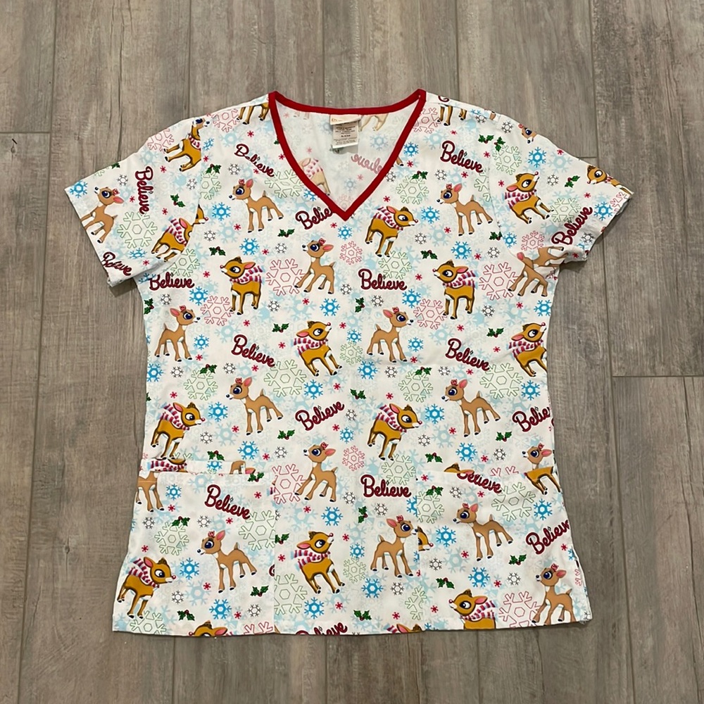 Rudolph Scrub Top